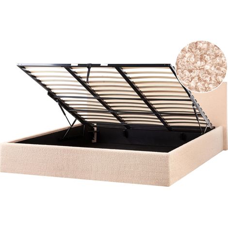 Ottoman Bed Boucle ORBEY 180 x 200 cm (EU Super King) Beige (1/5)