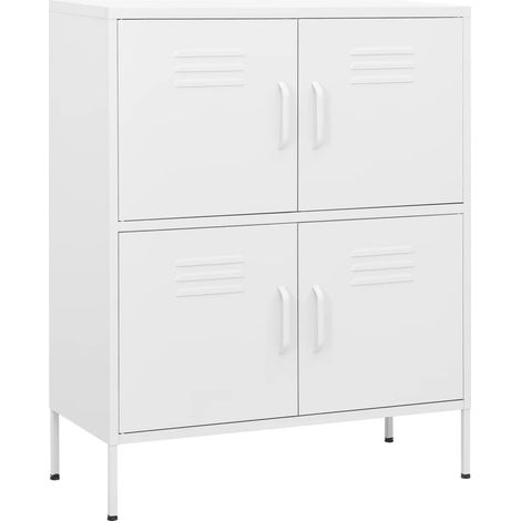 Maison Exclusive - Armadietto Bianco 80x35x101,5 cm in Acciaio