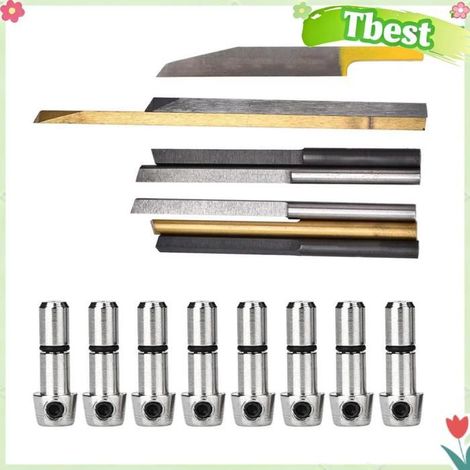 Embouts de Coupe de Gravure, Outil de Bijoux en Métal 8 Pièces avec Plus Tranchant pour Machine de Gravure à Impact (1/4)