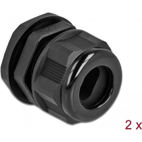 Delock Prensaestopas PG21 para cable plano negro 2 piezas