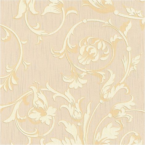 Fabric look wallpaper wall Profhome 956332 textile wallpaper textured with a fabric look matt cream gold beige 5.33 m2 (57 ft2) (1/5)