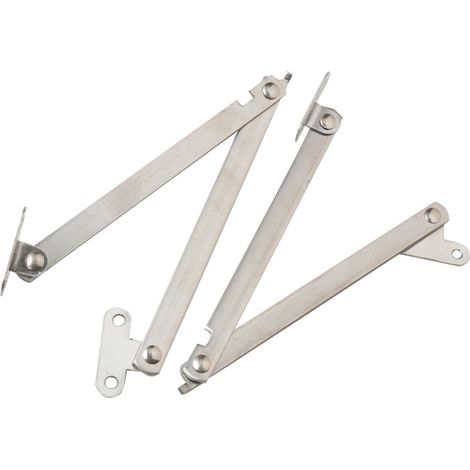 Lot de 2 charnières pliantes entièrement en métal avec blocage, ferrure à rabat à 180°, limiteur d'ouverture de porte, charnières de support de couvercle pour meubles, portes, support de