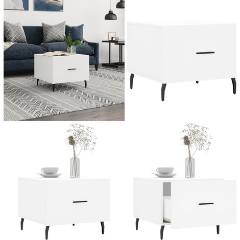 Couchtisch Weiß 50x50x40 cm Holzwerkstoff - Couchtisch - Wohnzimmerstil - Weißer Couchtisch - Holzwerkstoff Möbel - Sideboard - Home & Living (1/5)