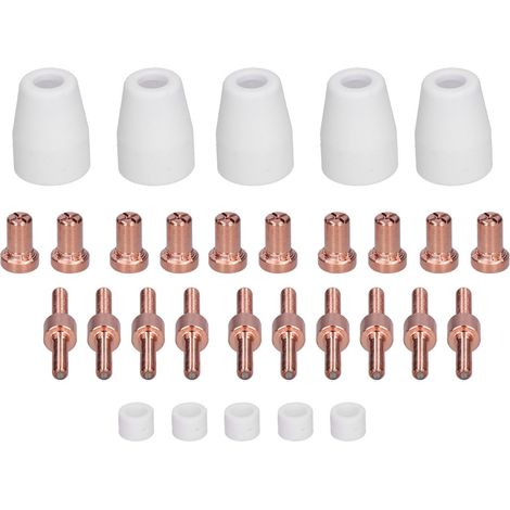 Jeu de 30 pièces consommables torche plasma PT-3130, buses et électrodes de coupe, accessoires de soudage pour chalumeau, kit compatible découpeur. (1/5)