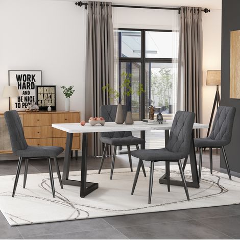 Conjunto mesa comedor con 4 sillas MDF 117 cm OKMYHOME (1/5)