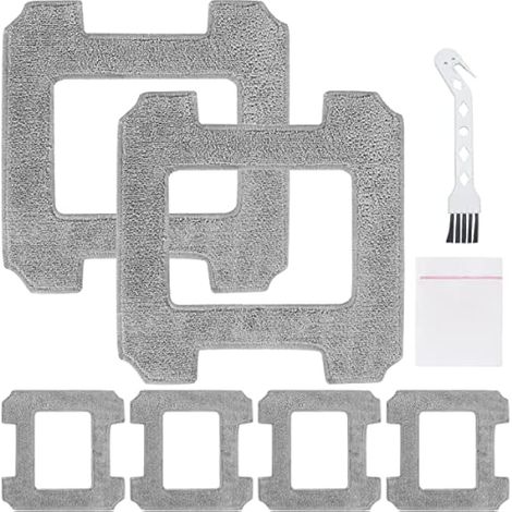 Lot de 6 Tampons de rechange lavables pour Ecovacs Winbot W1/W1 Pro aspirateur, Pièces de rechange serpillère en microfibre Réutilisables (1/5)