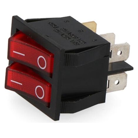 Interruptor doble luminoso empotrado on/off 15a
