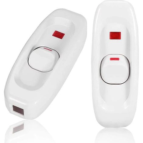Interrupteur à bascule pour lampe de table, interrupteur marche/arrêt intégré, lot de 2 (250 V, 10 A). (1/5)