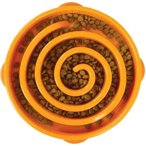Gamelle Anti Glouton - Non spécifié - 20.5cm - Plastique - Orange - Pour petits chiens et chatons (1/4)