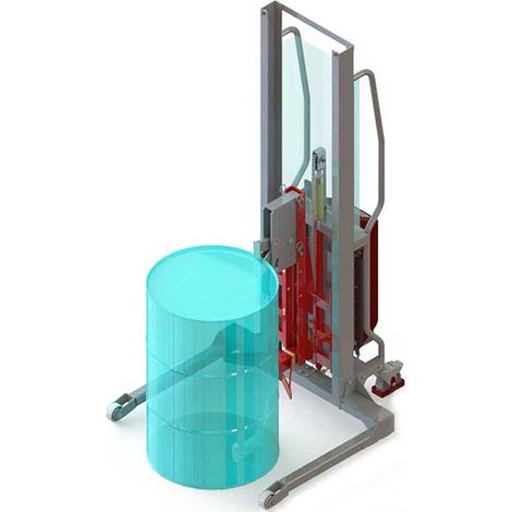 Impilatore semi-elettrico - Pinza automatica per 1 fusto - Carico massimo 300 kg - manutenzione di fusti verticali in metallo o in plastica con bordo - 8091000022
