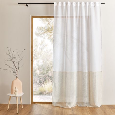 Voilage accroche 3-en-1 bicolore LUZ Blanc 140x240 cm