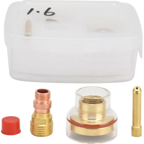 1.6mm TIG Welding Kit Welding Torch Glass Cup Collet Glass Nozzle of Argon Welding Torch for WP 17/18/26