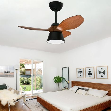 Ventilateur de plafond avec éclairage et télécommande, Lampe de ventilateur de plafond à LED à intensité variable, 6 vitesses, minuterie, 80cm