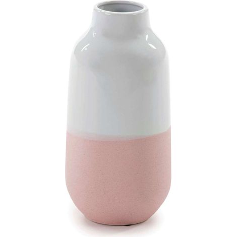 Vase caddo - Blanc, rose