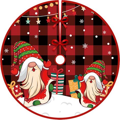 Falda para árbol de Navidad, 120 cm de diámetro, delantales para fondo de árbol de Navidad, decoración para árbol de Navidad, decoración del hogar (Estilo 19) (1/5)