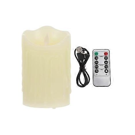 1 Lot de bougies LED décoratives à intensité variable et chargement USB (beige) (1/2)