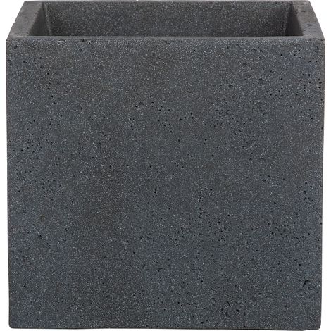 Scheurich C-Cube 40, Pflanzgefäß/Blumentopf/Pflanzkübel, quadratisch, aus Kunststoff Farbe: Stony Black, 38 cm Durchmesser, 33 cm hoch, 44 l Vol. (1/7)