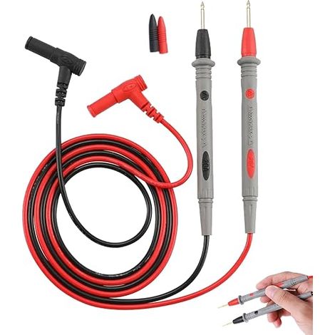 Silicone Multimeter Cord, Digital Multimeter Cable 1000 V 10 A Fingertip Multimeter for Electrical Measurements in Commercial, Industrial and Domestic Industries (1/5)