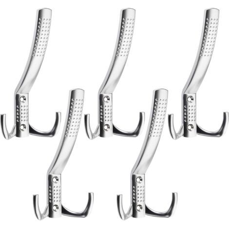 5 crochets muraux, chrome mat (grand format) (1/3)