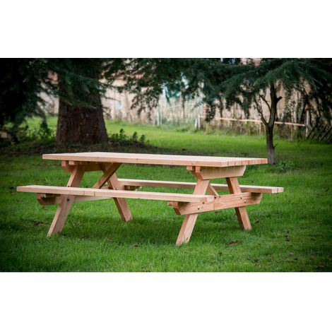 Habrita – Table de jardin en douglas 190cm 6 personnes – Épaisseur 45mm – Durable C24 – SJTFD7 (1/7)