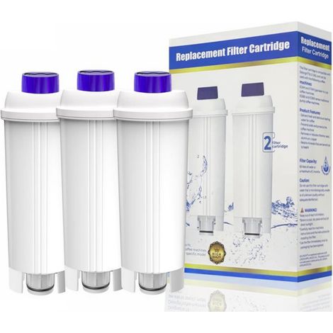 Filtres à Eau - Delonghi - DLSC002 - Charbon Actif - Lot de 3 - Compatibles ECAM, Esam, ETAM, BCO, EC (1/4)