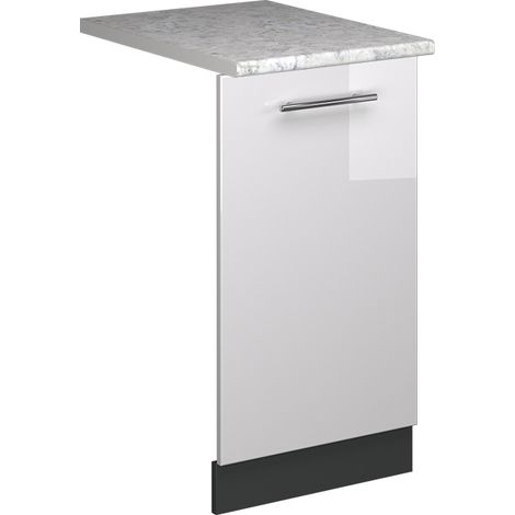 Façade de lave-vaisselle Fame-Line, Blanc Haute brillance, 45cm , PT Marbre, Vicco (1/5)