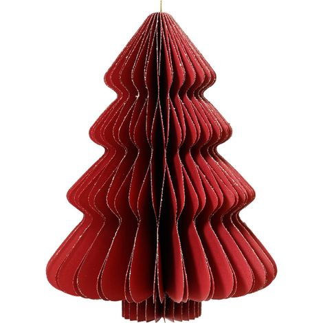 Kaemingk Weihnachtsanhänger Tannenbaum Rot Glitter & Aufhänger 15 cm - Papier (1/2)