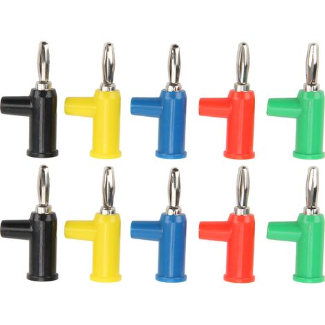 Fiches bananes 4mm empilables sans soudure rouge noir jaune bleu vert laiton durable anticorrosion (1/5)