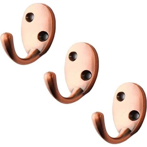 6 Wandhaken aus Zink mit Haken für Kleiderhaken