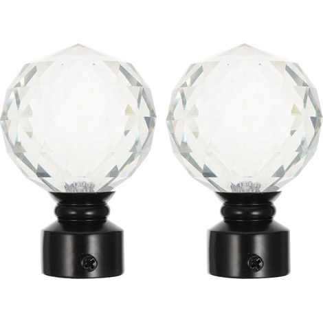 Lot de 2 embouts de tringle à rideaux, accessoires de fixation pour tringle à rideaux, extrémités créatives pour une utilisation quotidienne à la maison (noir) (1/5)