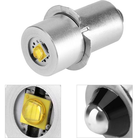 Ampoule de rechange LED P13.5S 3W pour lampe torche, lampe de travail d'urgence (blanche 3V) (1/5)