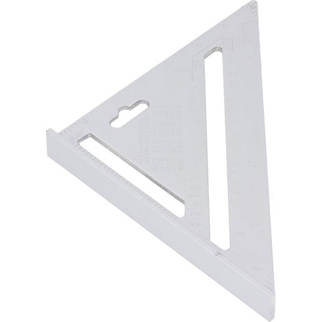 Règle triangulaire 7 pouces en alliage d'aluminium finition mate noire, équerre multifonction pour travaux de menuiserie, unités impériales (1/5)