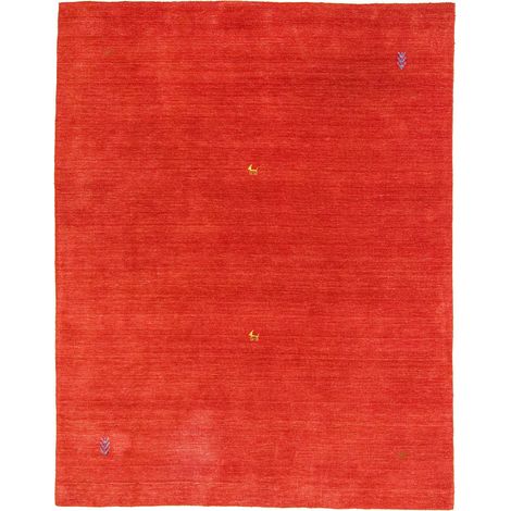 Tapis Gabbeh tissé Tapis Agra - Tapis en laine - 140x70cm, Rectangular - 100% Laine vierge - Tissé main - Rouge
