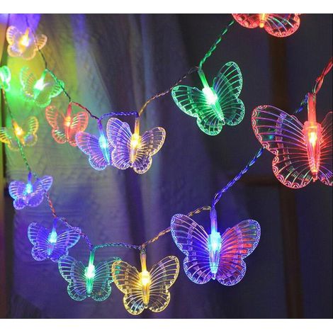 Guirlande Lumineuse Exterieur Solaire, 5M 20LED Lumière de Papillons Solaire, 8 Modes Étanche Multicolore Lampe Solaire Exterieur Décorative (1/5)