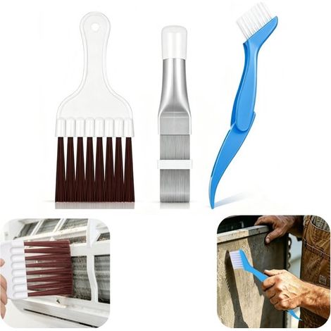 Kit de nettoyage pour climatiseur et radiateur - brosses lavables, plusieurs tailles (1/5)