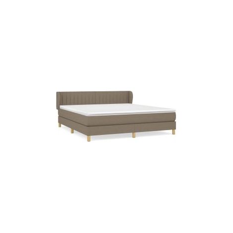 Sommier à lattes de lit avec matelas Taupe 160x200 Tissu (1/5)