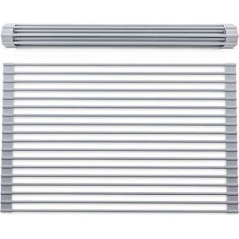 Égouttoir Grille Séchage en Silicone Pliable - - Gris - Pour Séchoir à Évier (1/5)