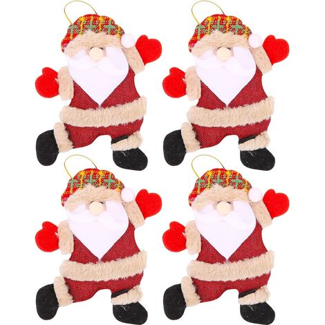 MINKUROW Decorazioni Per L'albero Di Natale Set Da 4 Pezzi, Decorazioni Natalizie, Decorazioni Per L'albero Di Natale, Decorazioni In Tessuto, Bambole Di Natale, Babbo Natale Che Balla (1/5)
