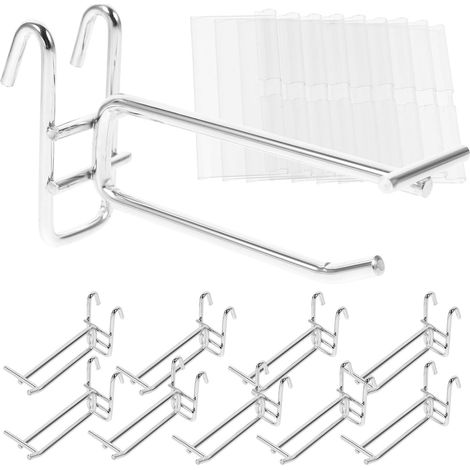Crochets pour Panneau Perforé Acier 10pcs avec Technologie de Formage et Porte-Étiquette pour Cuisines et Ateliers (1/5)