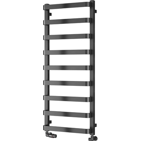 Reina Flora Designer Heated Towel Rail 1200mm H x 500mm W Brushed Gun Metal (1/3)