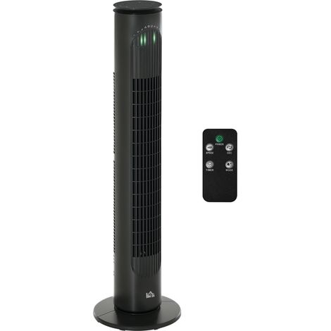 30-Inch Freestanding Tower Fan with 3 Speeds, 3 Modes, 10-Hour Timer, 70-Degree Oscillation, LED Light, Remote Control in Dark Grey