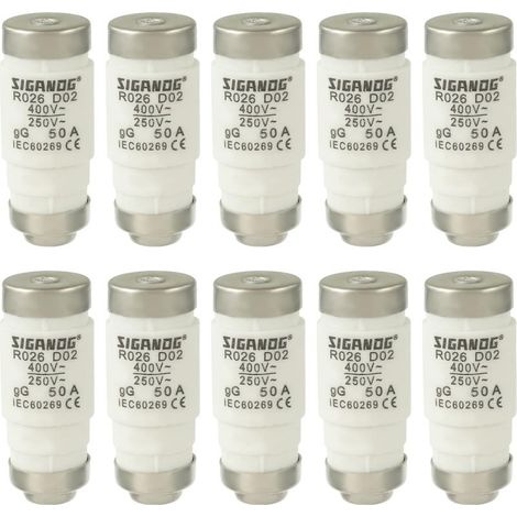 Fusible Neozed, D02 50A gL/gG 400VAC, insert de fusible de (Lot de 10) (1/5)