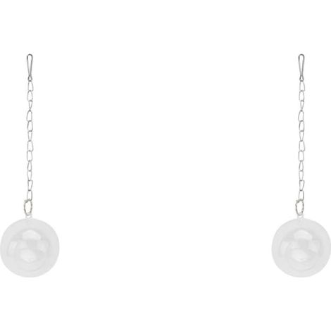 2 Pièces Boule d'alimentation Caille mangeoire pour perroquets Osier Accessoire de Cage pour Oiseaux Accessoire de Cage pour Poulet Accessoire Cage Bol à volaille Acrylique Blanche (1/5)