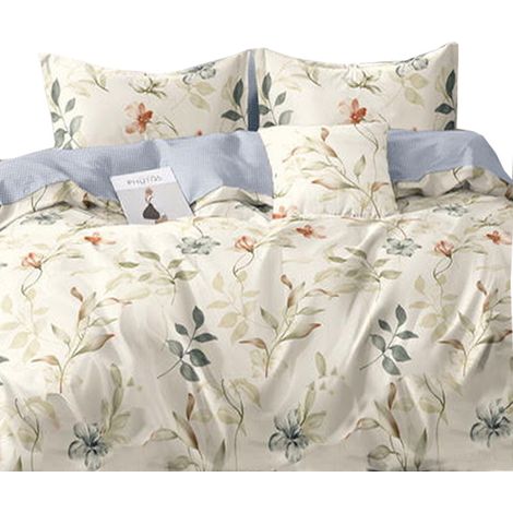 Flanellbettwäsche 200x220 + 2 Kissenbezüge 70x80 mit Reißverschluss, warm, Blumen, Rosen (1/5)