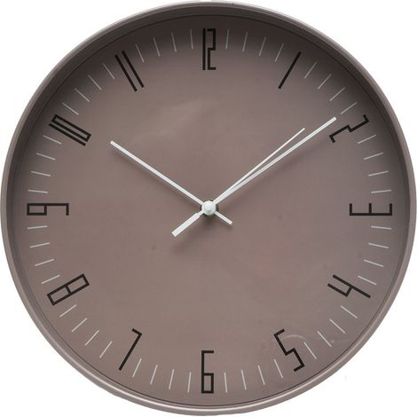 Reloj de pared "Lémur" Ø30x5cm con agujas de movimiento continuo color marrón (pila AA no incluida) (1/2)