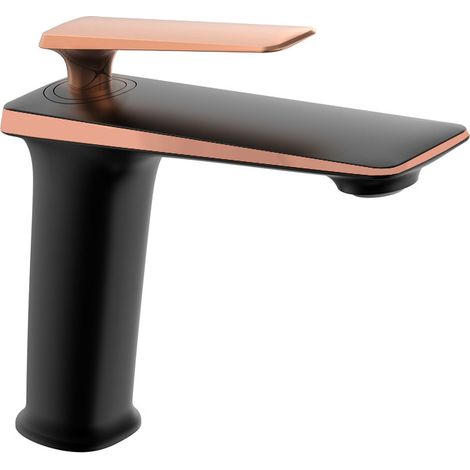 Mexen Purus robinet de lavabo, Noir/Or rose - 745800-76 (1/2)