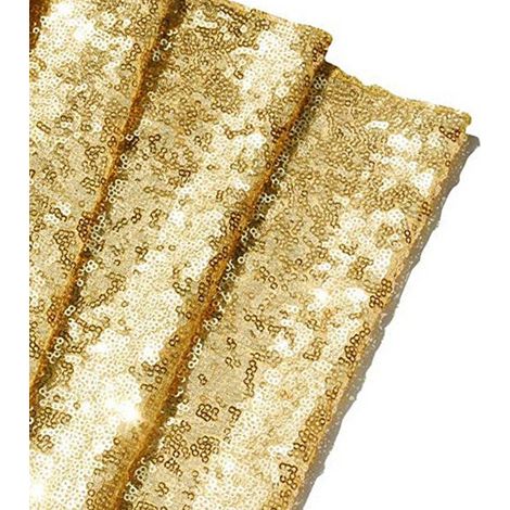 Nappe en fibre de polyester à paillettes dorées, idéale pour la décoration de table à la maison ou lors d'un mariage (30 x 300 cm / 11,8 x 118,1 pouces). (1/4)