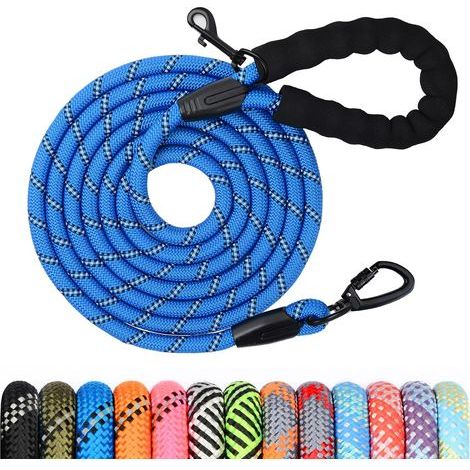 1 - Longe Pour Chien - Laisse De Dressage - Corde En Polyester Avec Poignée Rembourrée Et Crochet Pivotant - Pour Petit Moyen Grand Chien - Noir - 5M (1/5)