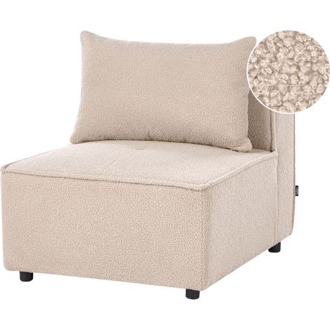 Chair Module Beige Boucle 1 Seat Modern Style AXEBO (1/5)