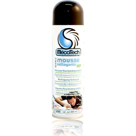 Mousse nettoyante voiture HP & biodégradable Mécatech 400ml